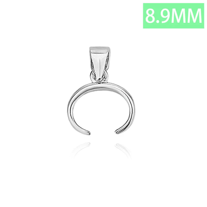 TrustDavis Real 925 Sterling Silver Fashion Bull Nose Clip Charm Pendant Handmade DIY Accessories Fine Jewelry Wholesale DZ1742