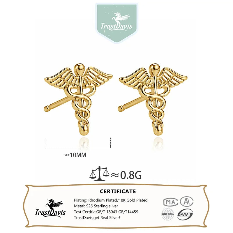 Fashion and Luxury Double Snake Wing Stud Earrings DS4940