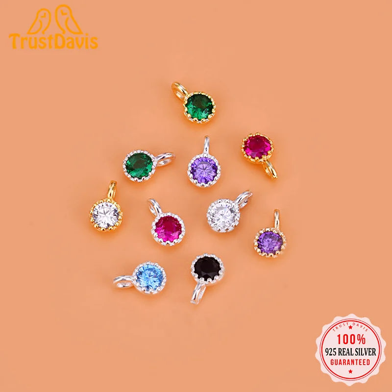 Round Colour Shiny Charm Pendant DIY Accessories Jewelry HY635