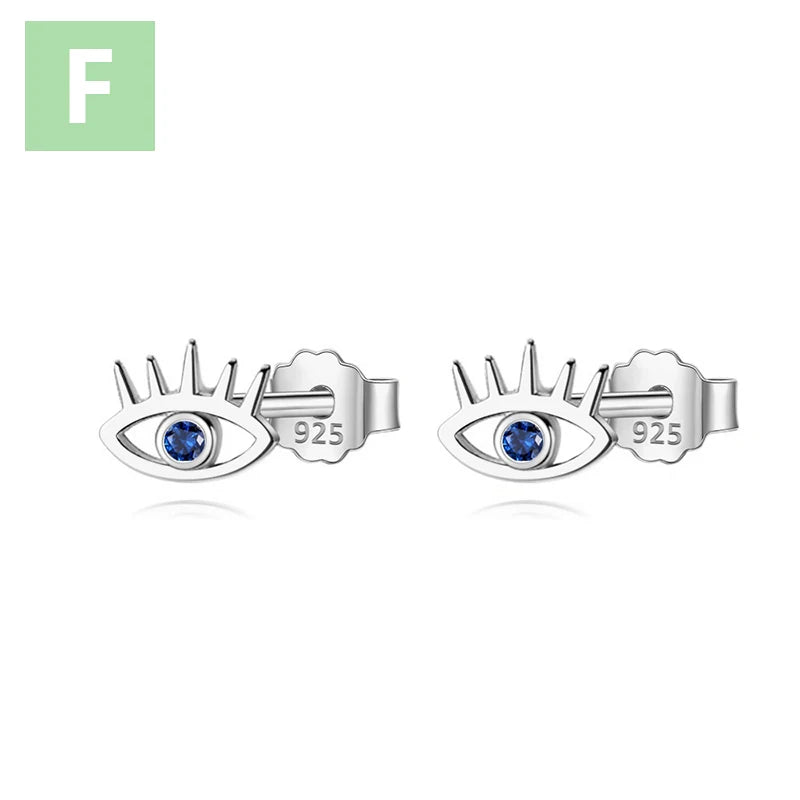 TrustDavis Real 925 Sterling Silver Fashion Sweet Mini Eye CZ Charm Stud Earrings For Women Wedding Party Fine Jewelry DB1303