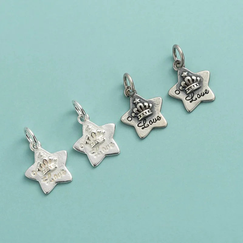 Fine Retro Pendant Star Crown Small Gift Birthday DZ1908