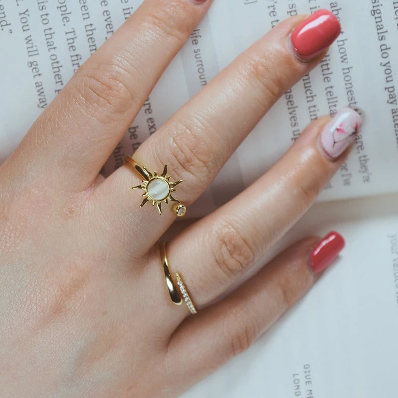 TrustDavis Real 925 Sterling Silver Ring Fashion Simple Snake-shaped Zircon Adjustable Ring for Women Girl Jewelry Gift DS4656