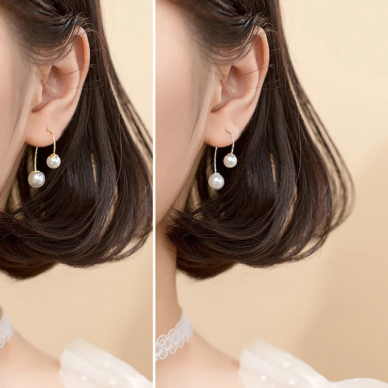 Pearl Hook Charm Stud Earrings DA1559