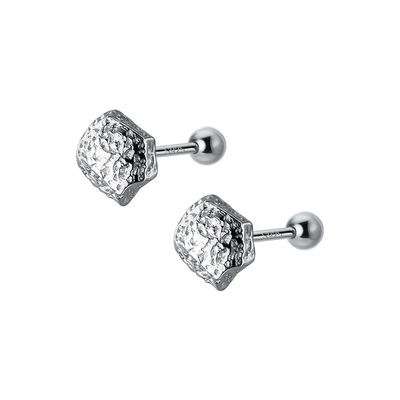 TrustDavis New 925 Sterling Silver Simple Irregular Geometry Stud Earrings for Women Fine Anniversary Gift DA3225