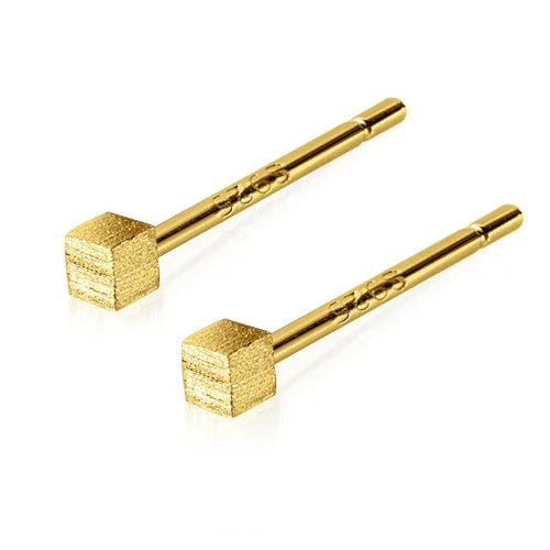 Sweet Mini Wire Drawing Square Stud Earrings DS2112