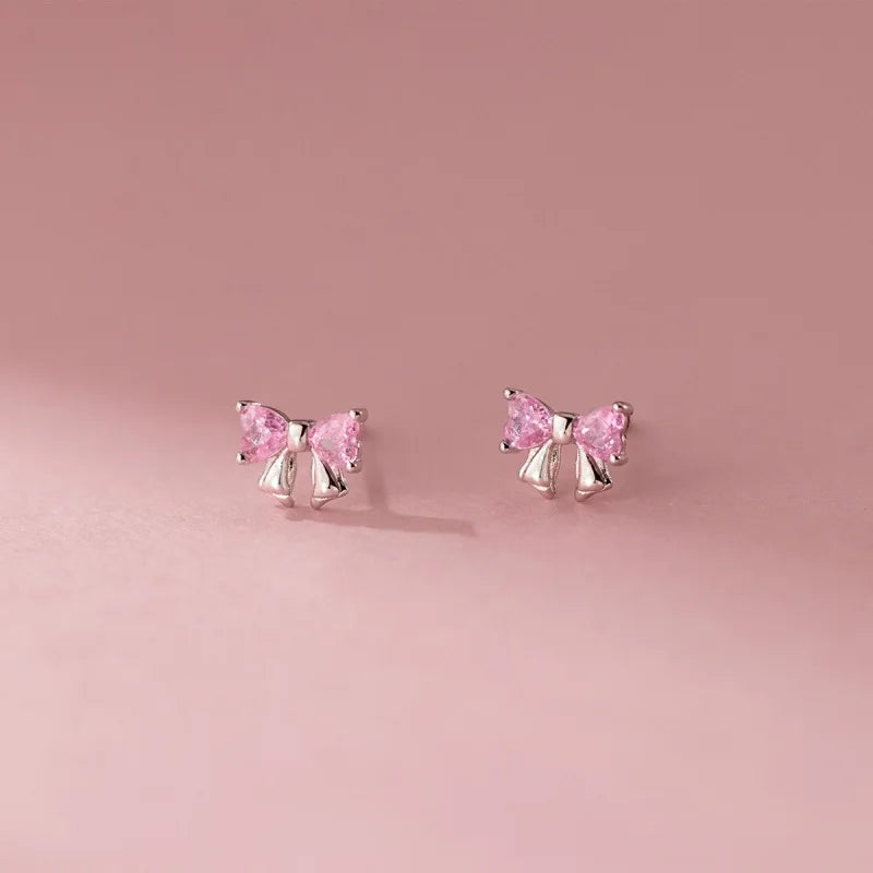 Fashion Cute Zircon Bowknot Stud Earrings  DS4744