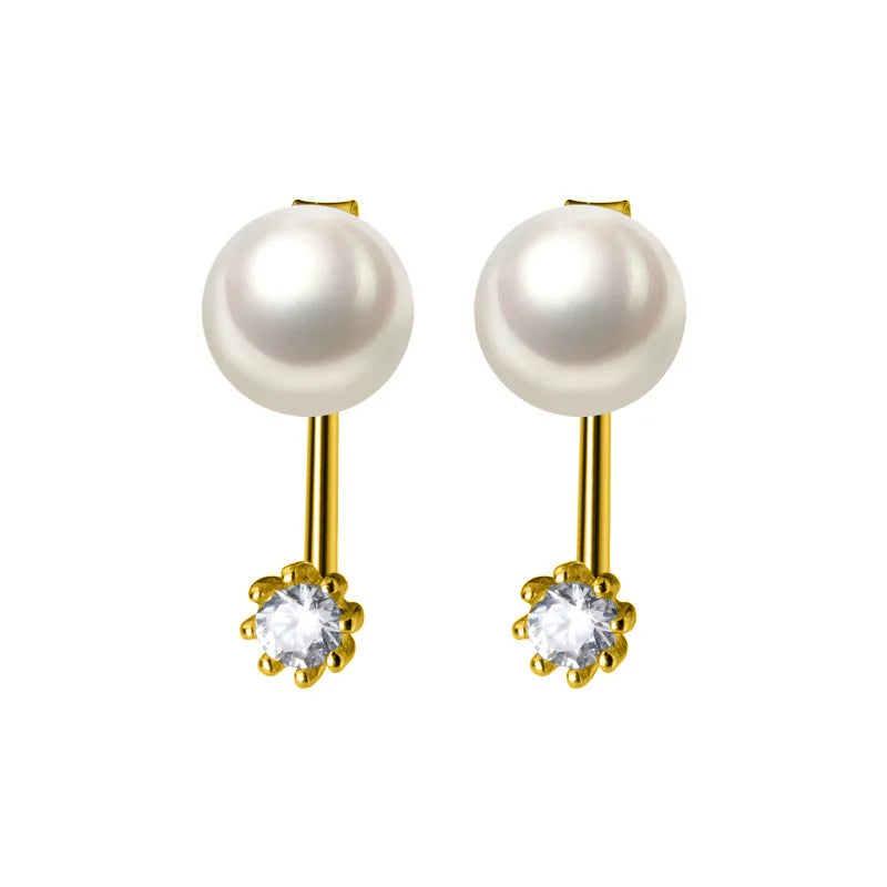 Simple Pearl CZ Stud Earring DA1724