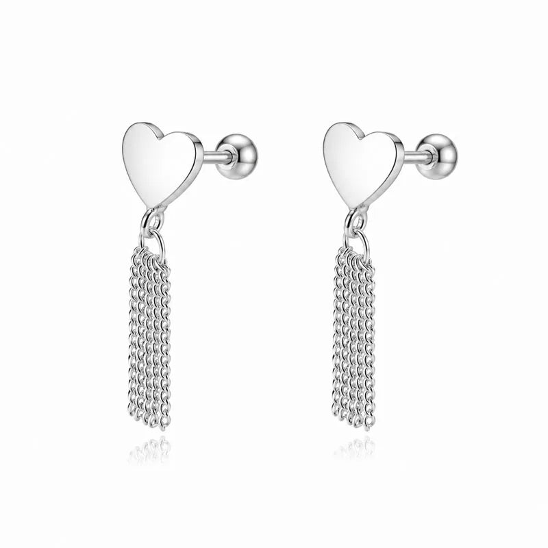 Fashion and Elegant Heart-shaped Tassel Earrings DS4935