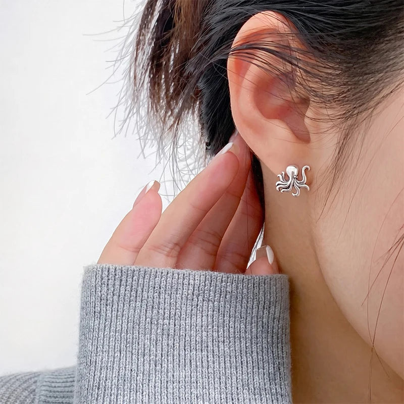 Animal Octopus Stud Earrings for Women Daily Wear Jewelry Gift DS4983