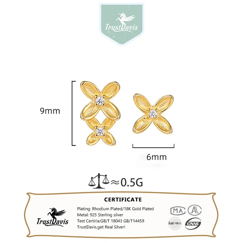 Irregular Flower Sliver Earrings DS4865