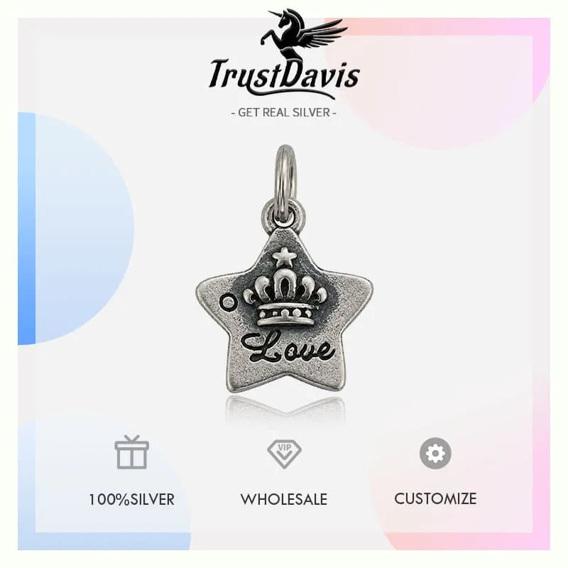 Fine Retro Pendant Star Crown Small Gift Birthday DZ1908