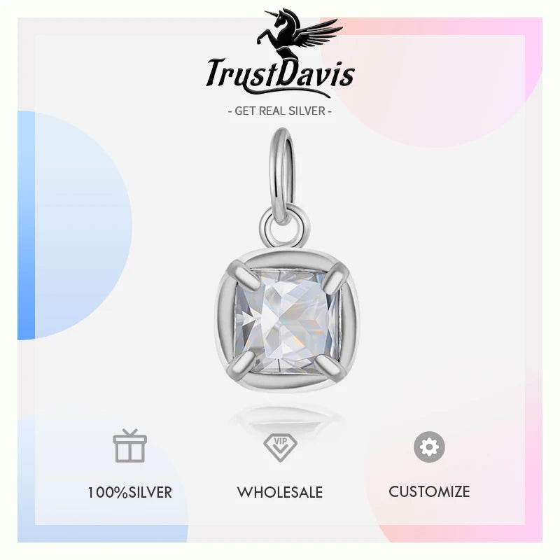 Fashion Square Zirconia Charm Pendant DZ1769