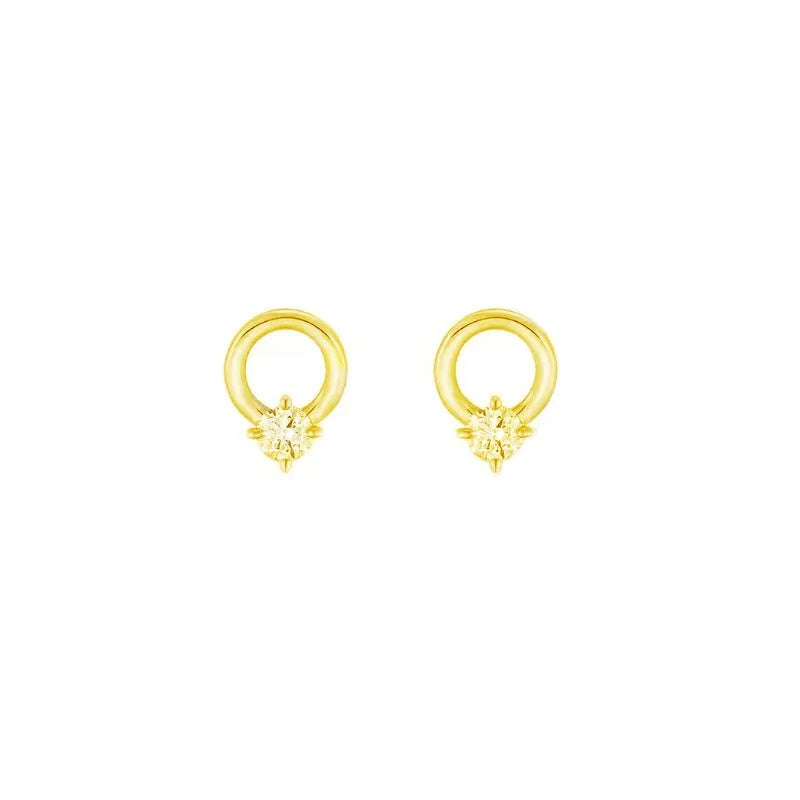 Circle Zircon Stud Earrings DS4808
