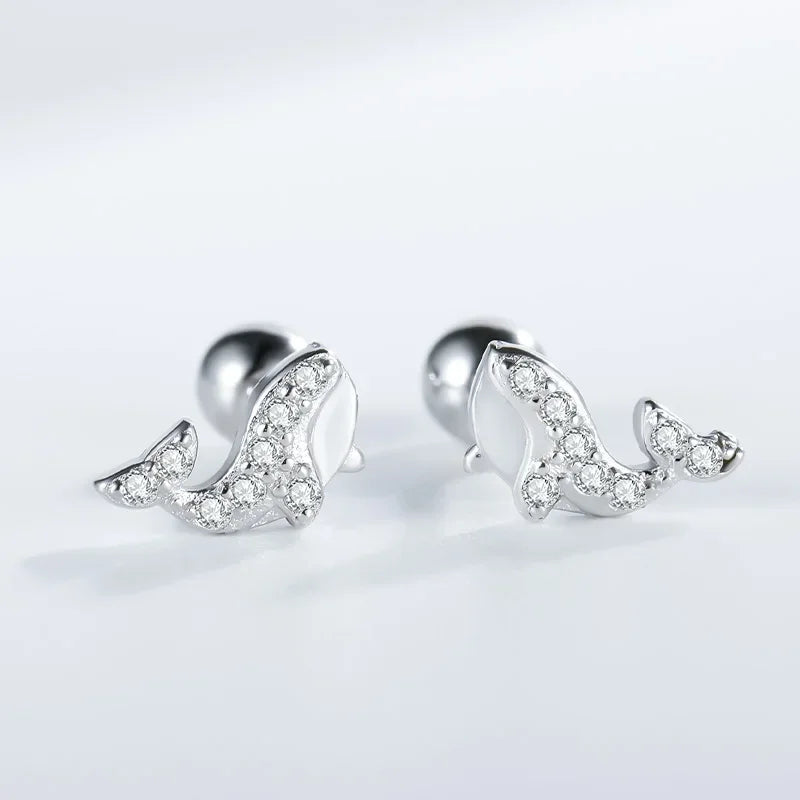 Fish Whale Stud Earrings DS4225