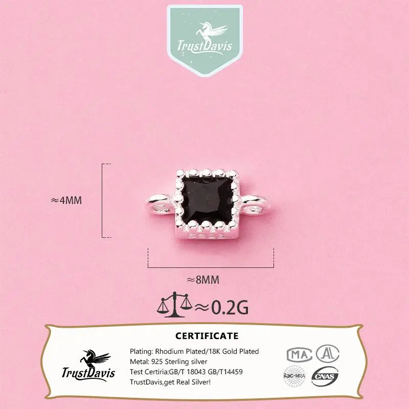 Simple Double Ring Square Charm Pendant Handmade DIY Accessories DZ1659