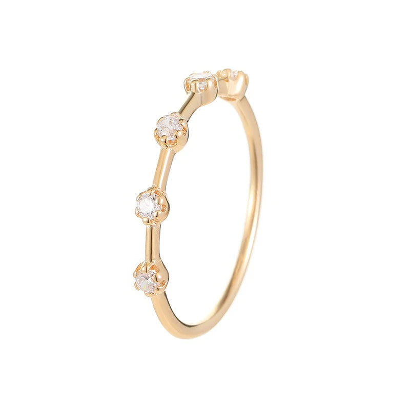 TrustDavis Real 925 Sterling Silver Women's Fashion Simple Star Trail Index Finger Ring for Women Girls Fine Jewelry Gift DS4688