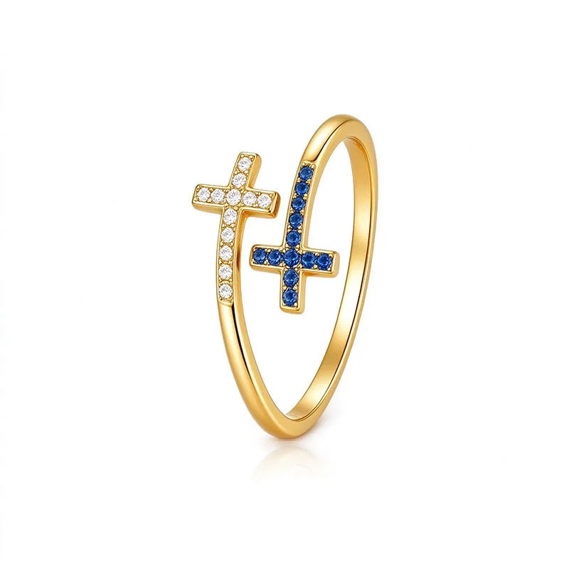 Silver Cross Open Ring DS5026