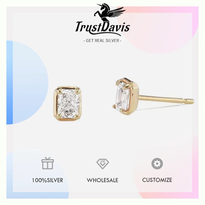 Square Zircon Stud Earrings DS4800