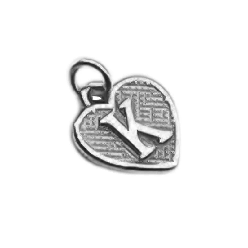 TrustDavis Real 925 Sterling Silver Name Necklace 26 Heart DIY Accessories Pendant for Women Wedding Clavicle Jewelry DZ1795