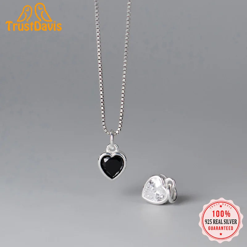 Heart Colour Pendant DIY Necklace Accessories Fine S925 Jewelry HY838