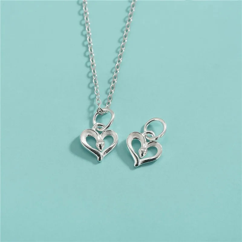 TrustDavis 925 Sterling Silver Fashion Classic Charm Cute Heart Pendant DIY Necklace Bracelet Accessories Fine Jewelry DZ1845
