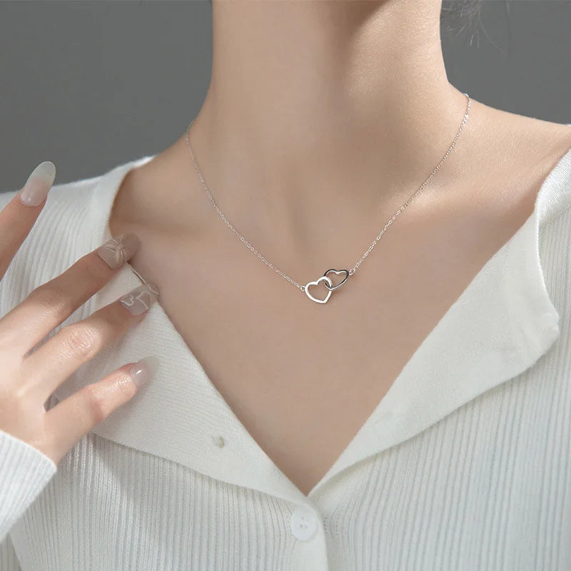 Romantic Double Heart Necklace DB286