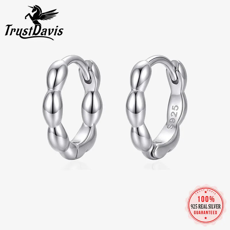 Silver Bead Hoop Earrings DS5027