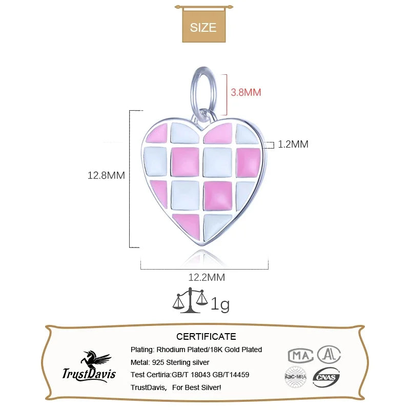 Checkerboard Heart Pendant HY591