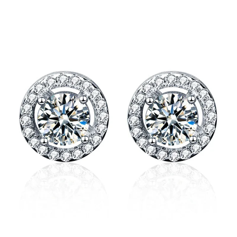 Geometric Round Zircon Cat Stud Earrings DA2620