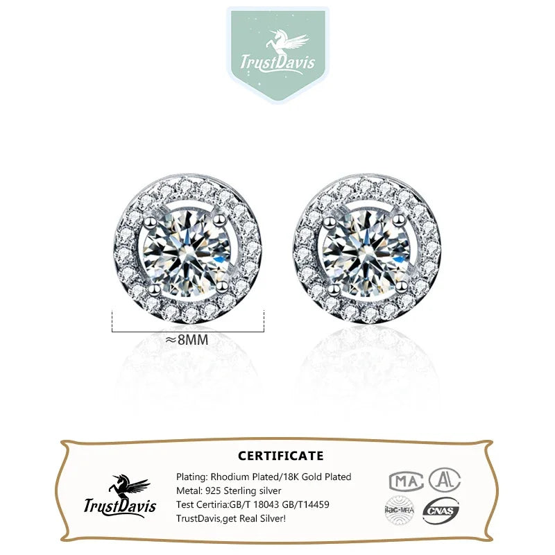 Geometric Round Zircon Cat Stud Earrings DA2620