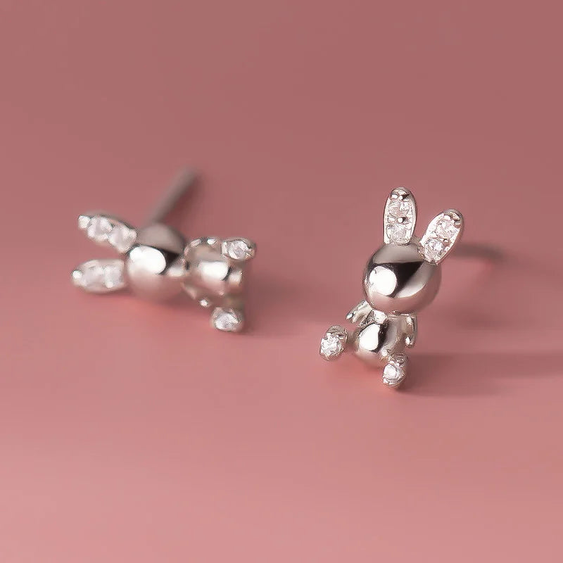 CZ Sitting Rabbit Stud Earrings DS3876