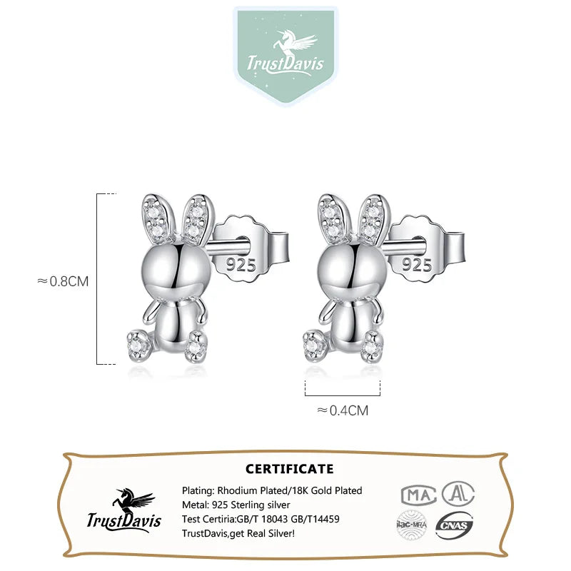 CZ Sitting Rabbit Stud Earrings DS3876