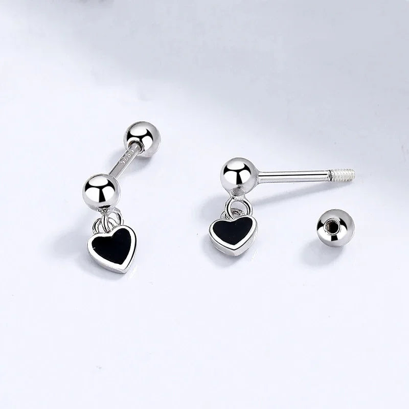 Heart Dangle Screw Stud Earrings DA2734