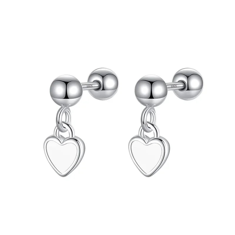 Heart Dangle Screw Stud Earrings DA2734