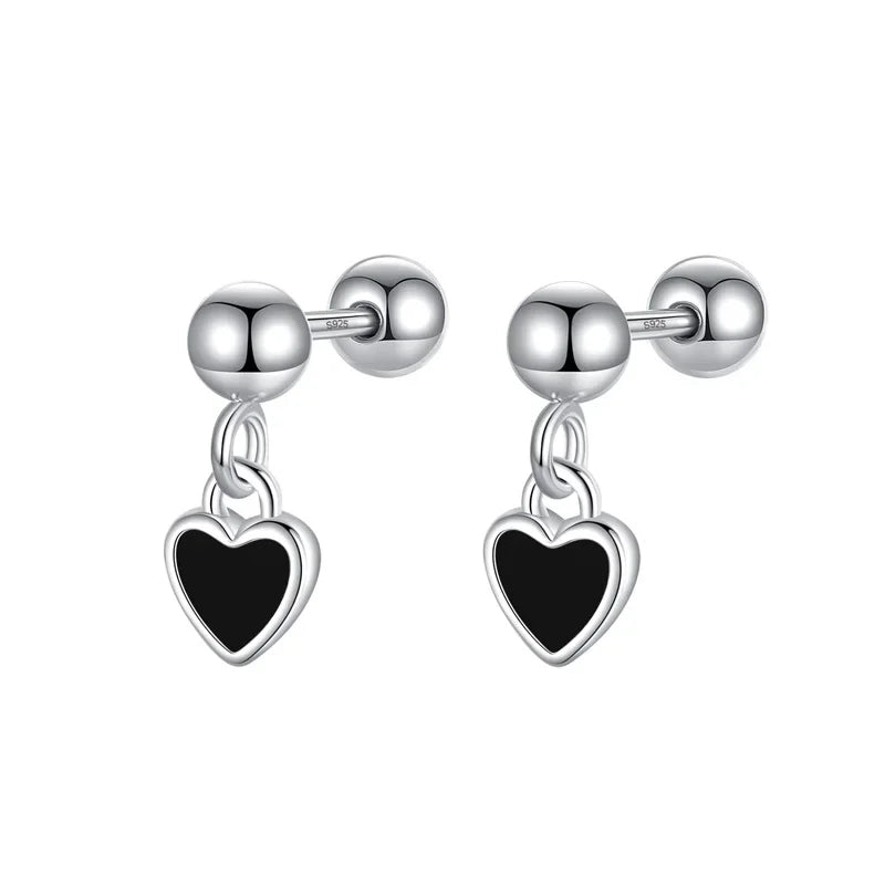 Heart Dangle Screw Stud Earrings DA2734