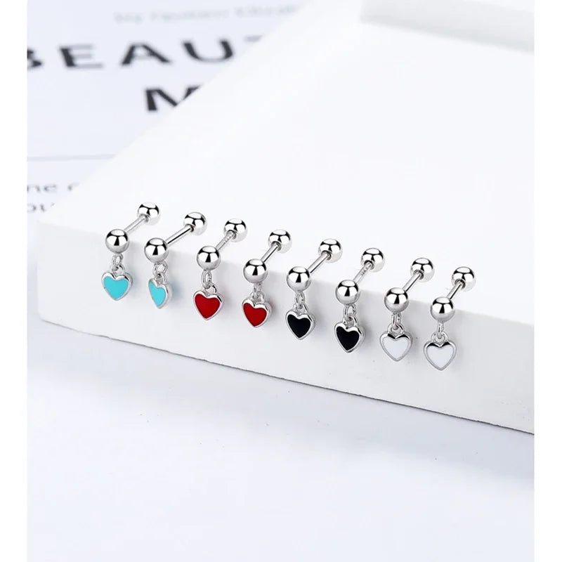 Heart Dangle Screw Stud Earrings DA2734