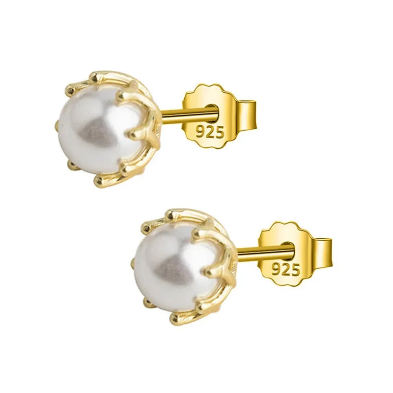 Fashion Gold Flower Pearl Stud Earring DA1983