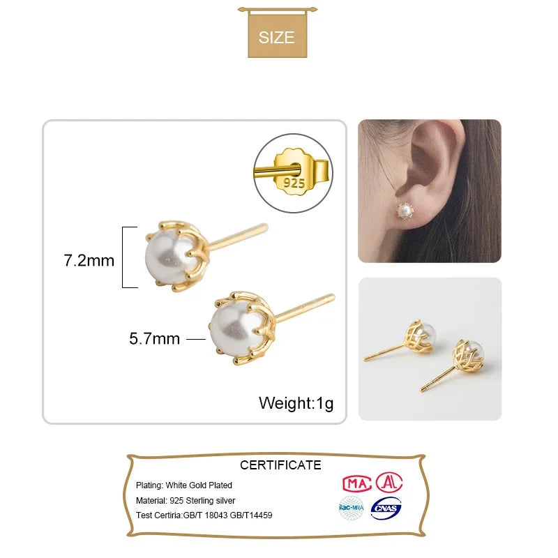 Fashion Gold Flower Pearl Stud Earring DA1983