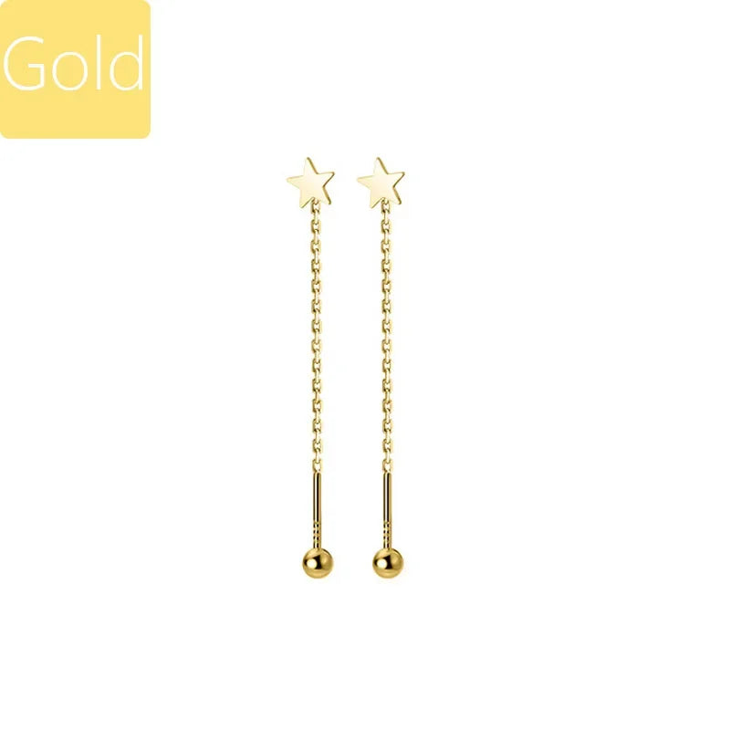 Fashion Star Chain Stick Screw Ear Line Dangle Earrings DB429