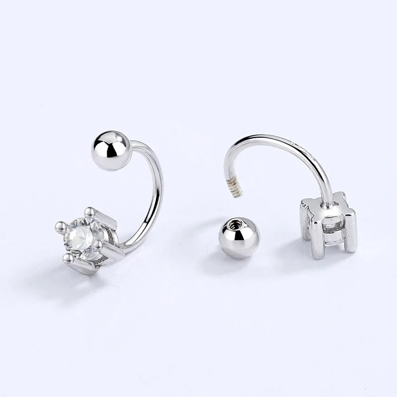 Fashion Unique Square CZ Screw Stud Earrings DA3170