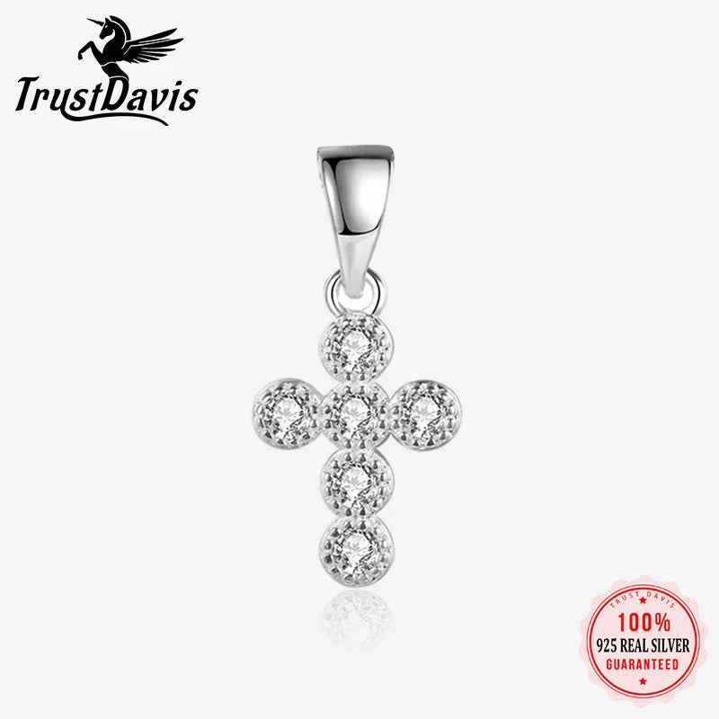 Personality Fashion Sweet Cross CZ Charm Pendant HY202