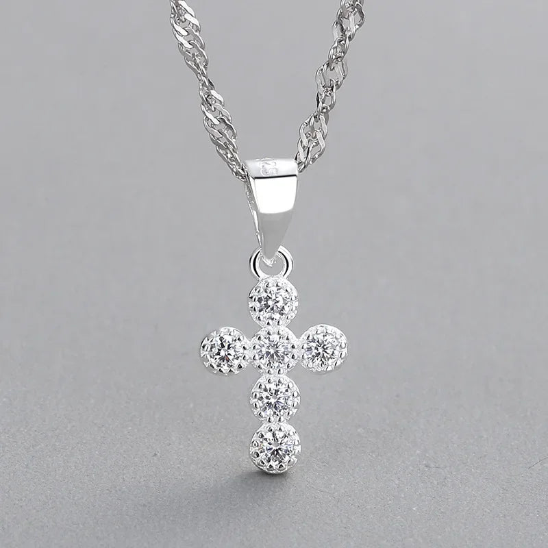 Personality Fashion Sweet Cross CZ Charm Pendant HY202