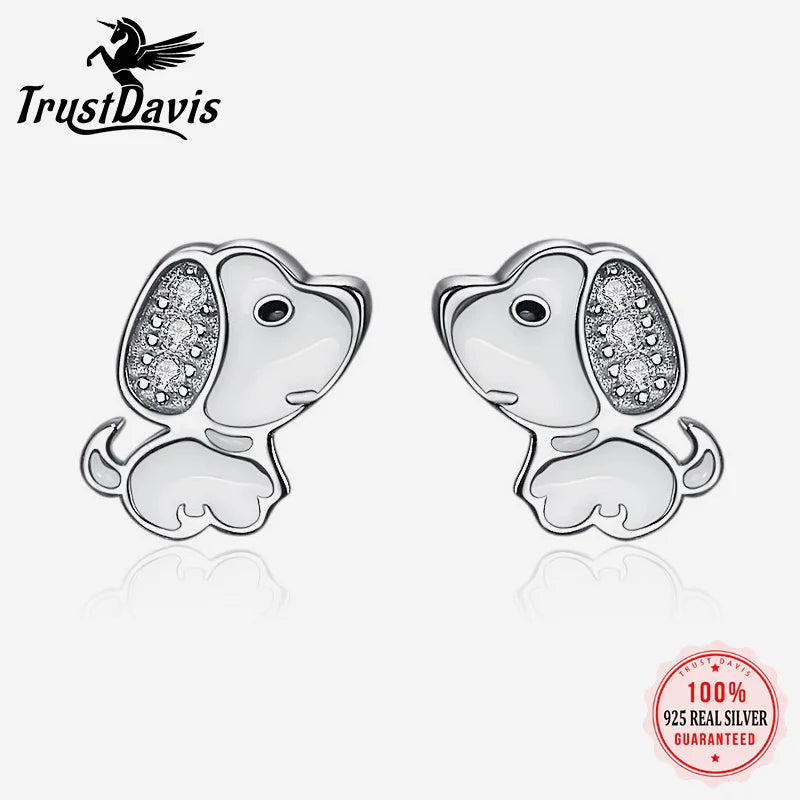 Minimalist Fashion Charm Cute  Animal Little Dog Stud Earrings DS3974