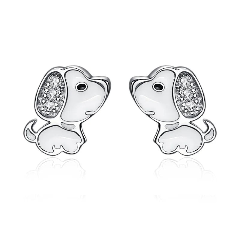 Minimalist Fashion Charm Cute  Animal Little Dog Stud Earrings DS3974