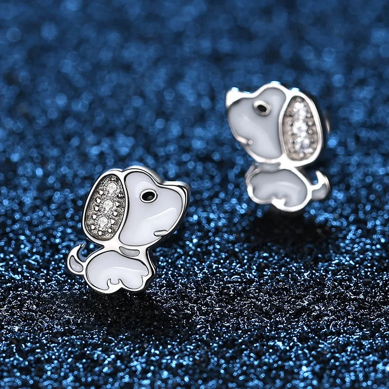 Minimalist Fashion Charm Cute  Animal Little Dog Stud Earrings DS3974