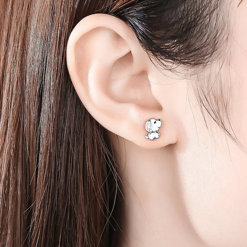 Minimalist Fashion Charm Cute  Animal Little Dog Stud Earrings DS3974