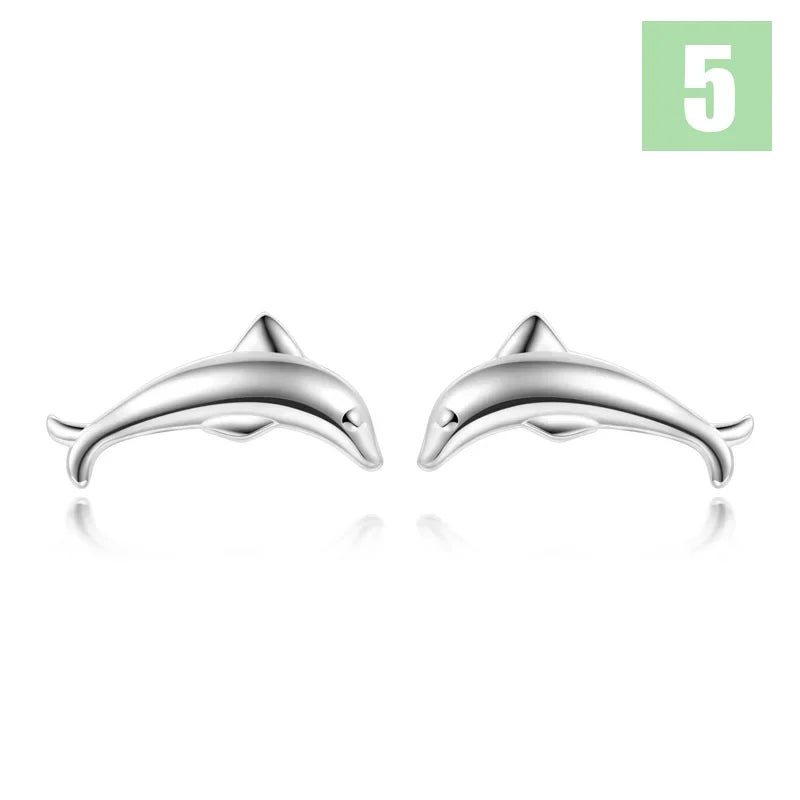 Rabbit Elephant Bead Screw Stud Earrings DS4069