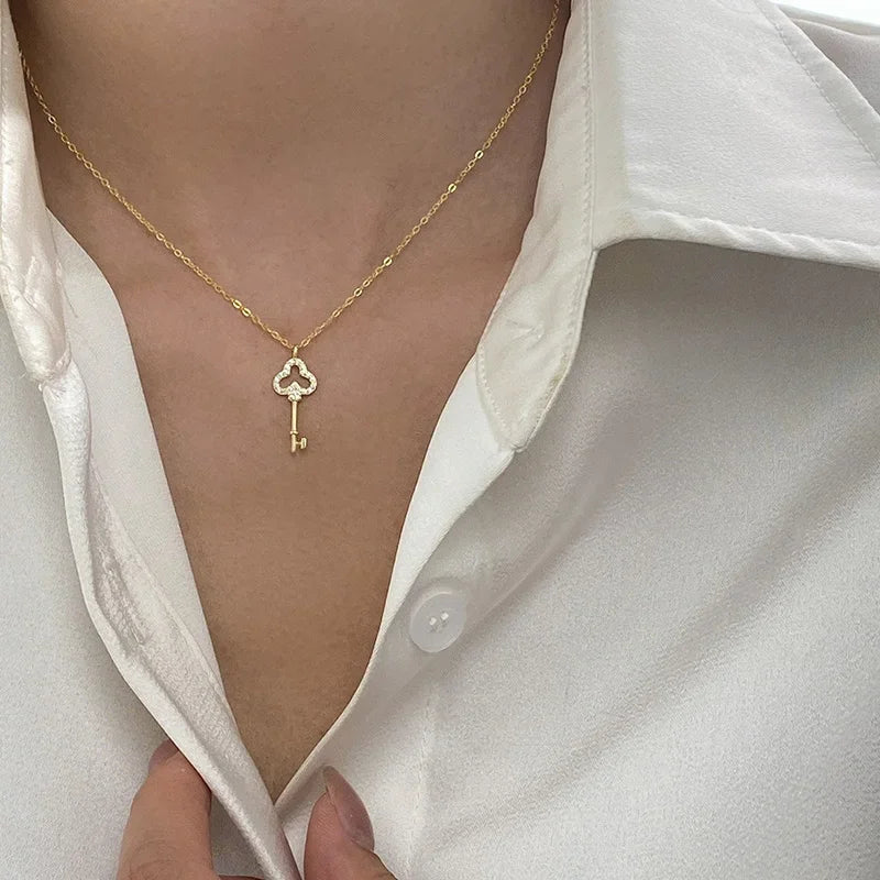 Clavicle Necklaces Minimalist Key DS4085