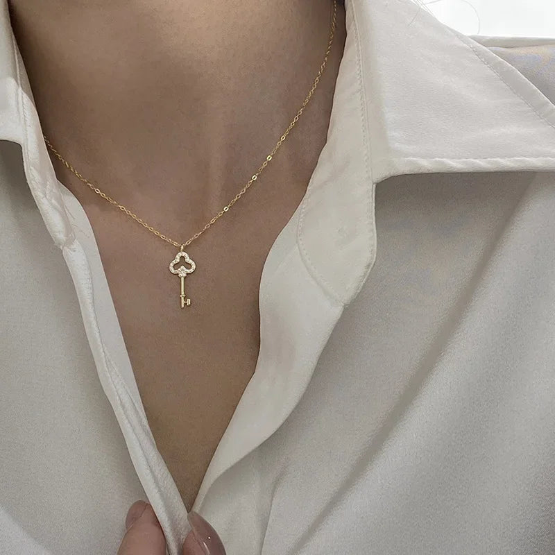 Clavicle Necklaces Minimalist Key DS4085