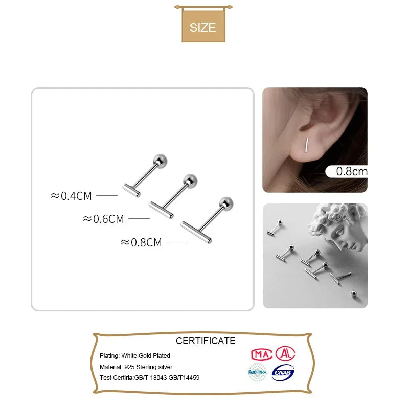 Minimalist Sticks Ch Raube Charm Ear Studs DA2103